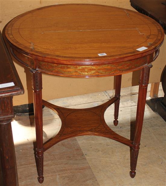 Circular satinwood inlaid centre table(-)